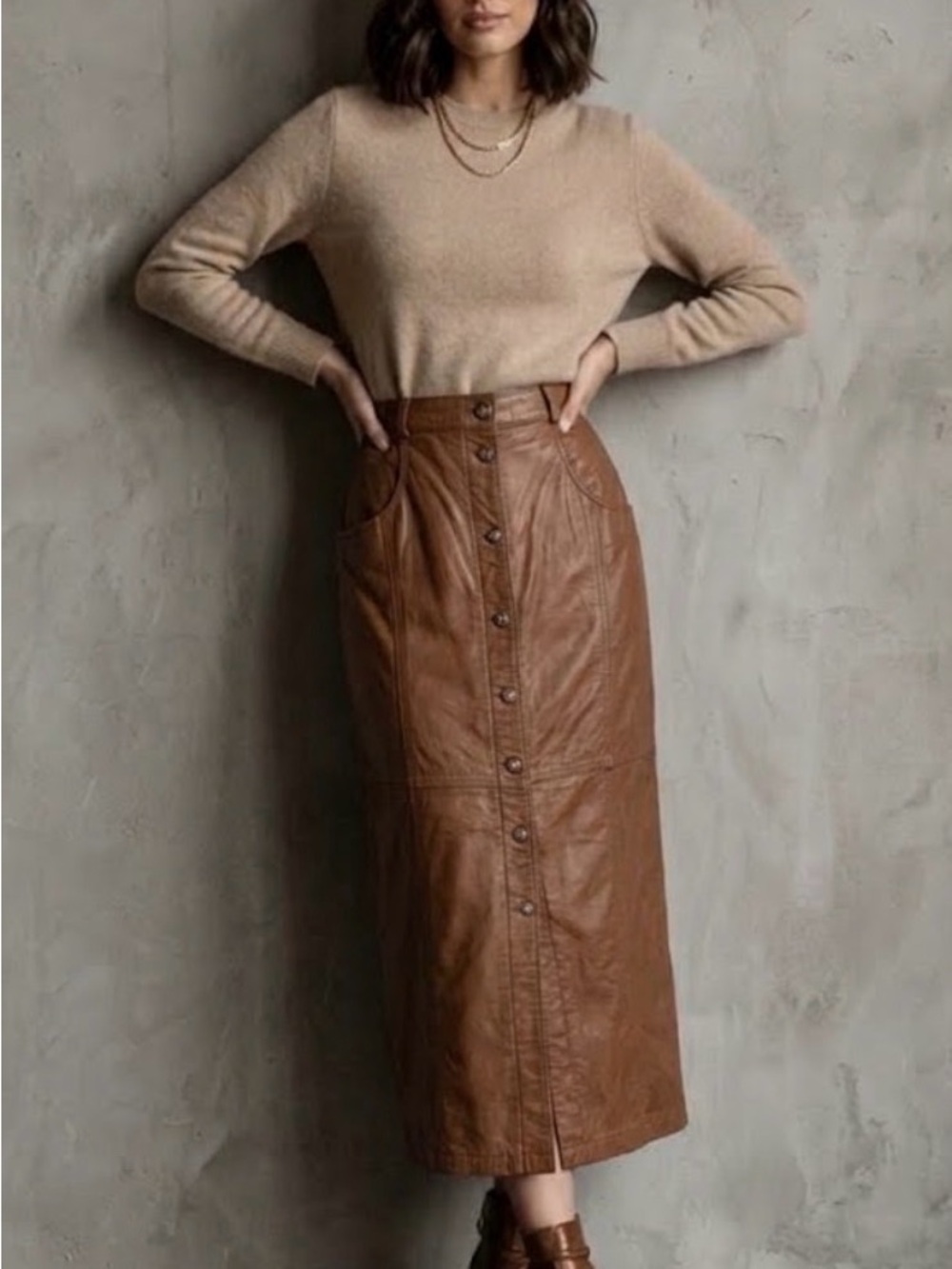 Vintage Together Skirt Leather Maxi